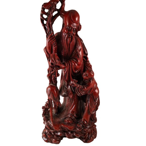 Chinese Shou Lao Shou Xing Large Statue | 11" Tall | - Picture 1 of 8